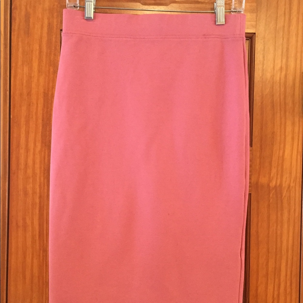 Watermelon pink pencil skirt by Iris.